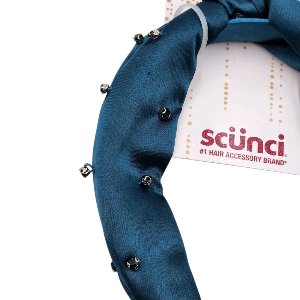 Scunci Deep Teal Fabric‎ Hair Headband and 3 Pcs Headwraps Set Jewels - Picture 13 of 16